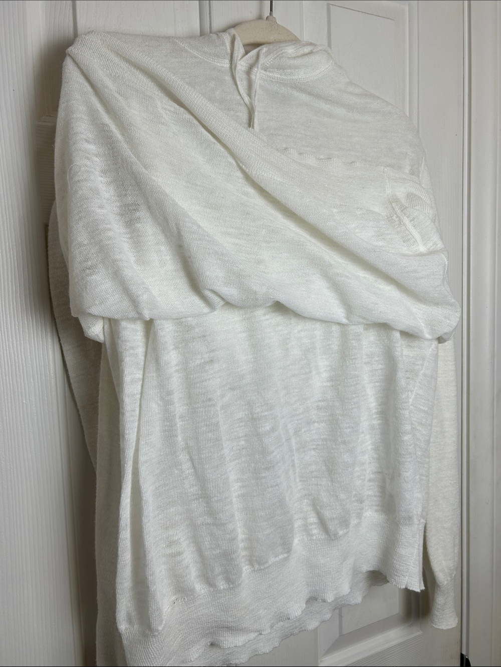 Vince Linen Blend Slub Knit Pullover Hoodie
White XL - Picture 12 of 12